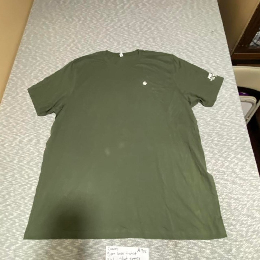 Canvas olive green basic t-shirt size 3XL short sleeve. SKU-A702#canvas